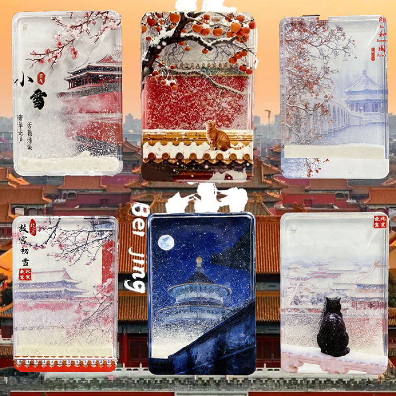 Beijing Cultural and Creative Refrigerator Magnets: Forbidden City, Temple of Heaven, Snowfall Refrigerator Magnets, Flowing Sand Magnetic Acrylic Travel Souvenirs Magnets Beijing Cultural and Creative Refrigerator Magnets: Forbidden City, Temple of Heaven, Snowfall Refrigerator Magnets, Flowing Sand Magnetic Acrylic Travel Souvenirs Magnets