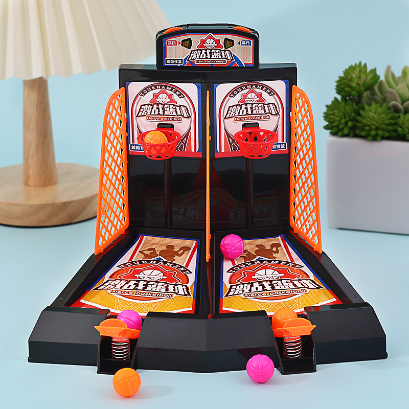 Doble juego de baloncesto juego de disparos de escritorio interactivo entre padres e hijos máquina de juego de mesa educativa para niños TikTok mesa de juguete