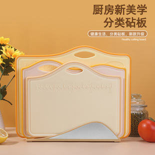 small size thickened with scale classification cutting board 3 pieces suit multifunctional auxiliary food pp cutting board fruit cutting board