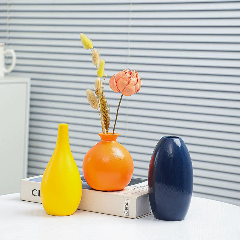 Ins минималистская керамическая ваза матовая матовая ваза для сушеных цветов гидропонная цветочная вставка для стола декоративная ваза через границу