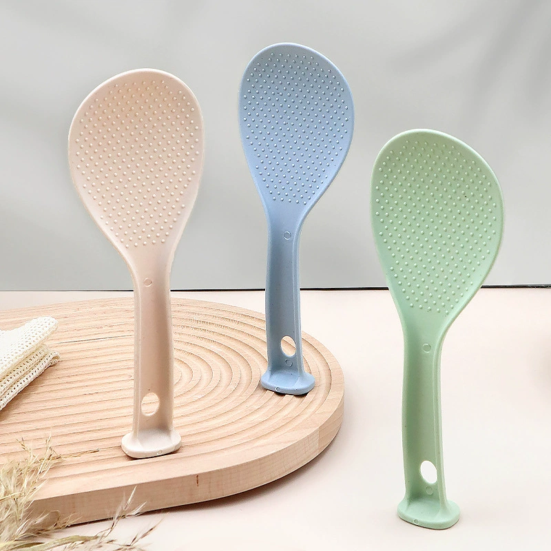 Wheat straw can stand upright rice spoons, non -stick rice home rice cookers, rice, spoon, plastic tableware wall hanging spoon
