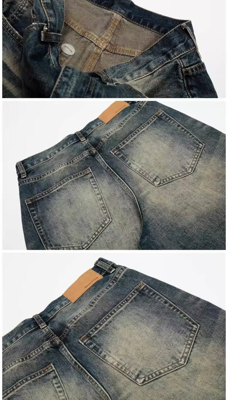 Unisex Retro Washed Distressed Whiskered Jeans 2025 Loose Wide Leg Midweight Straight Pants Versatile Trousers for All_mkmklike.com