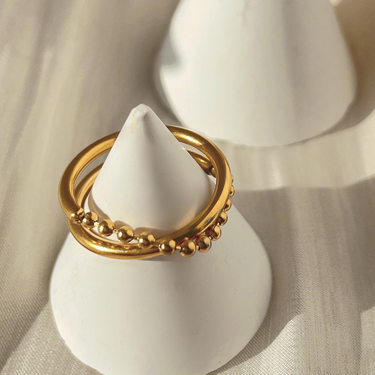 1g Weight Rings Classification 1 Piece Quantity Modern Style Geometric Titanium Steel Plating Rings