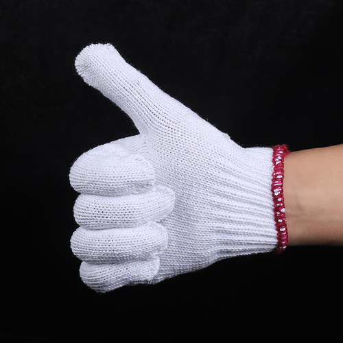 Factory Wholesale 700g Padded Safety Gloves, Knitted Cotton Yarn White Gloves, Heavy Duty Cut-Resistant and Abrasion-Resistant Work Gloves