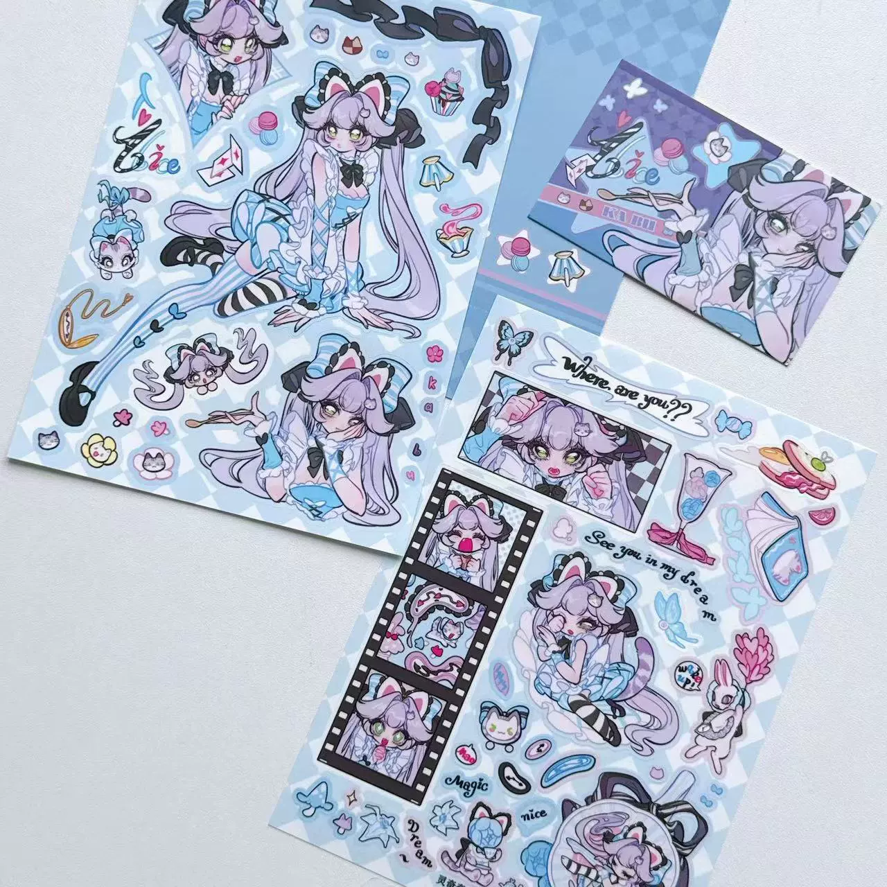 [Новый продукт в наличии] E см и Lingqi персонаж Gu Card Наклейки Половина/3 дюйма для всего тела A4