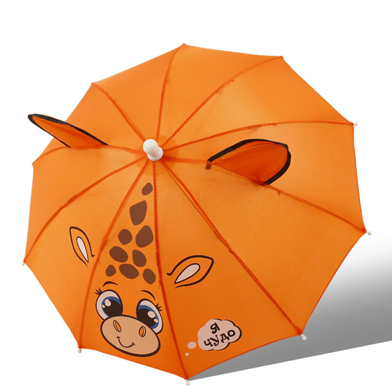 Creativo mini paraguas para niños mango largo lindo paraguas de dibujos animados 1-3 años de edad oído paraguas apoyos mini danza juguete paraguas