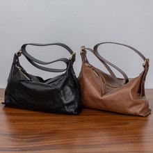 中性风高级感男包真皮单肩包植鞣牛皮小众设计男女通用款通勤包