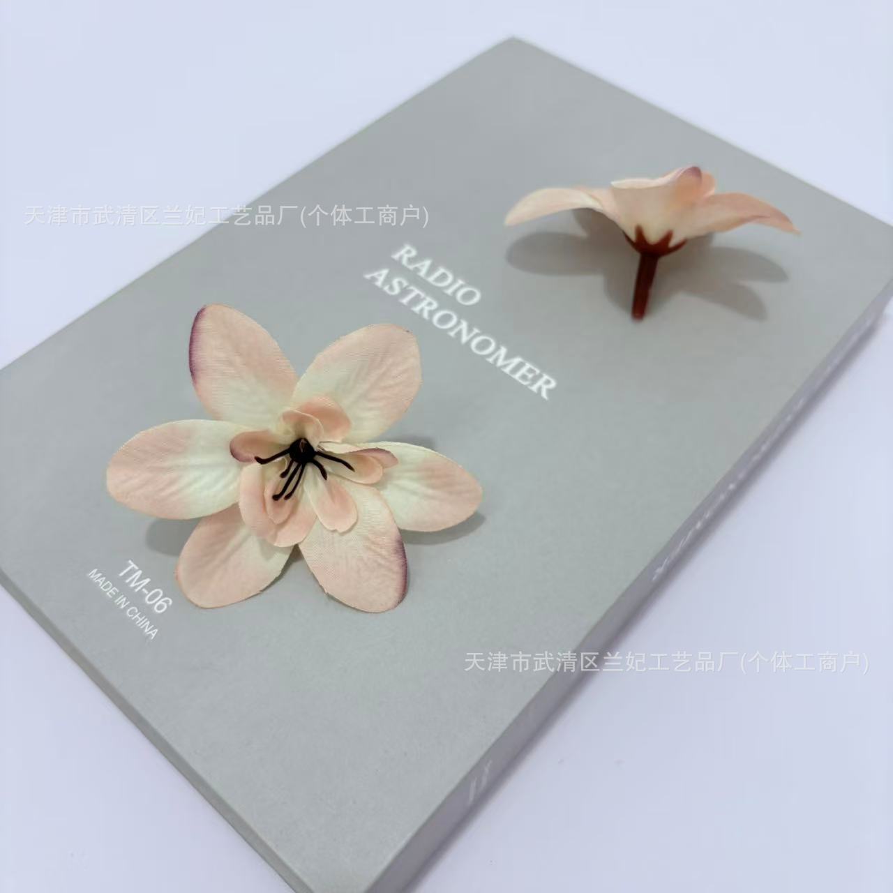 Orquídea de simulación cabeza de comida plato flor de corona de novia flor de pecho flor de muñeca hacer caja de regalo flor de ópera flor de pinza