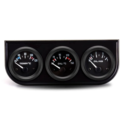 modified car meter black: automobile instrument - black-surface-black-circle-oil-temperature-50150-water-temperature-40120-oil-pressure-07kg