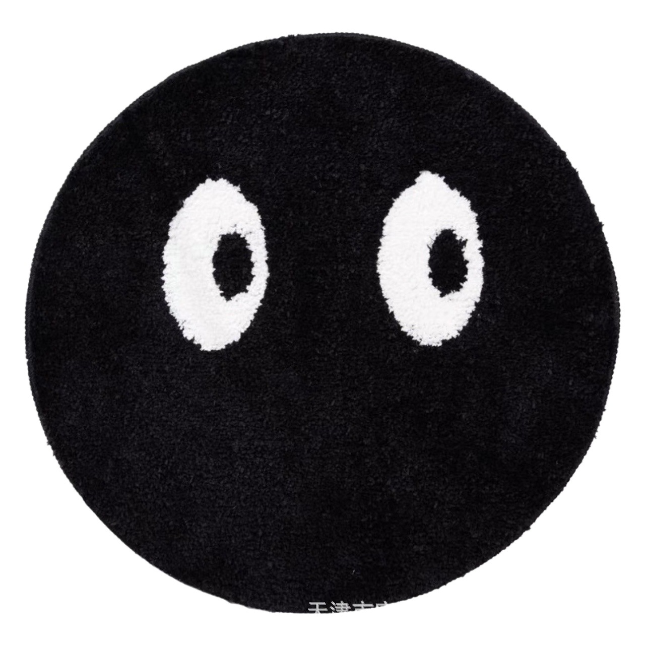 Transfronterizo lindo negro alfombra redonda dormitorio cabecera casa alfombra ins creativo pequeña alfombra de cara negra
