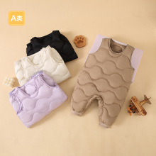 男童女童羽绒裤2025秋冬季新款宝宝保暖三防背带裤可开裆长裤