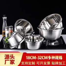 304加厚不锈钢盆食品级家用欧式加深打蛋和面盆洗菜料理盆厂家直