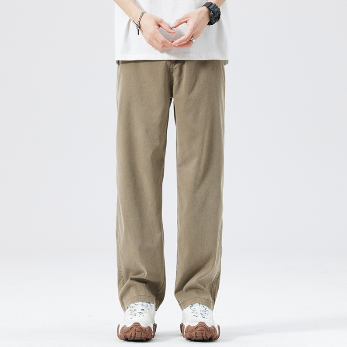 パンツメンズ 2025 夏新作テンセルデニムメンズパンツゆったり薄手ワイドレッグパンツ|undefined