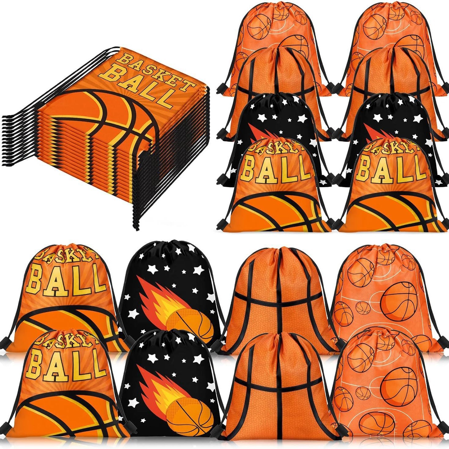 篮球束口袋五篮球儿童生日派对抽绳双肩背包袋便携收纳袋跨境新款