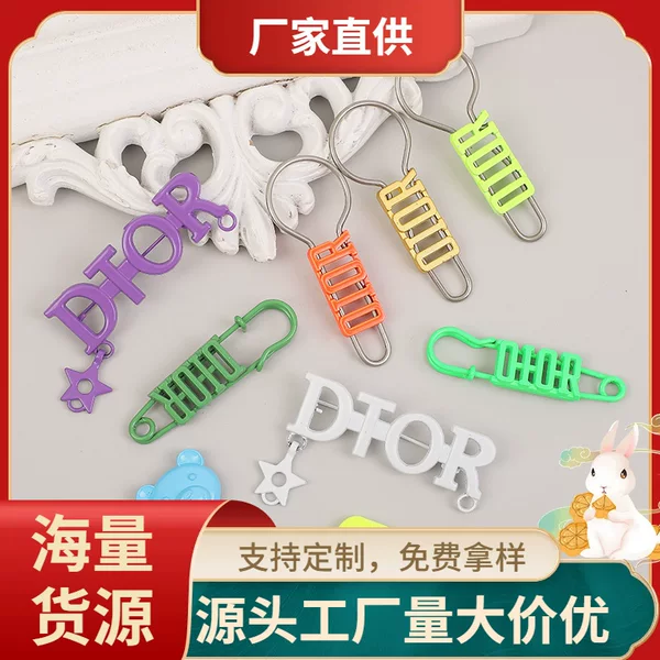 Multi-functional color English pin metal brooch personalized fashion clothing hat accessories spot batch