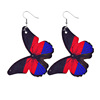 Simulation butterfly leather earrings colorful wings, butterfly leather earrings stable supply of supply cross -border set earrings