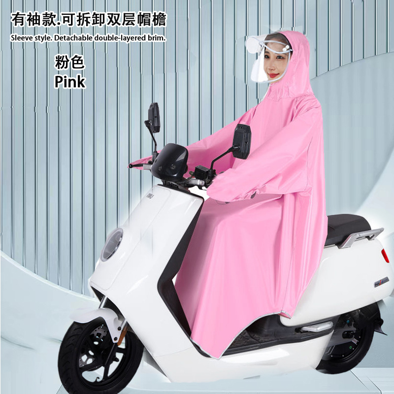 Impermeable con mangas, poncho para bicicleta, poncho para bicicleta eléctrica para hombres y mujeres, poncho de lluvia para una sola persona, impermeable de una pieza para exteriores
