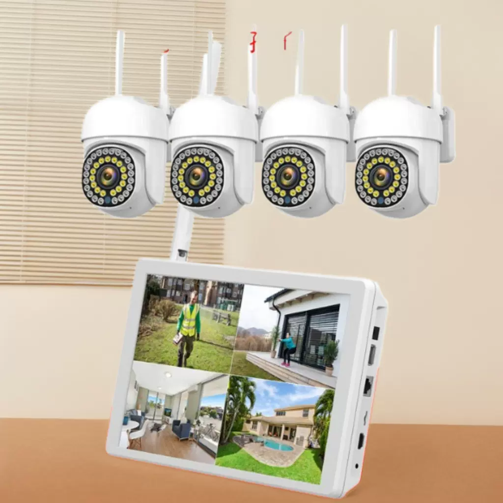 WiFi kit无线带屏监控套装显示屏WiFi NVR录像机无线监控套装