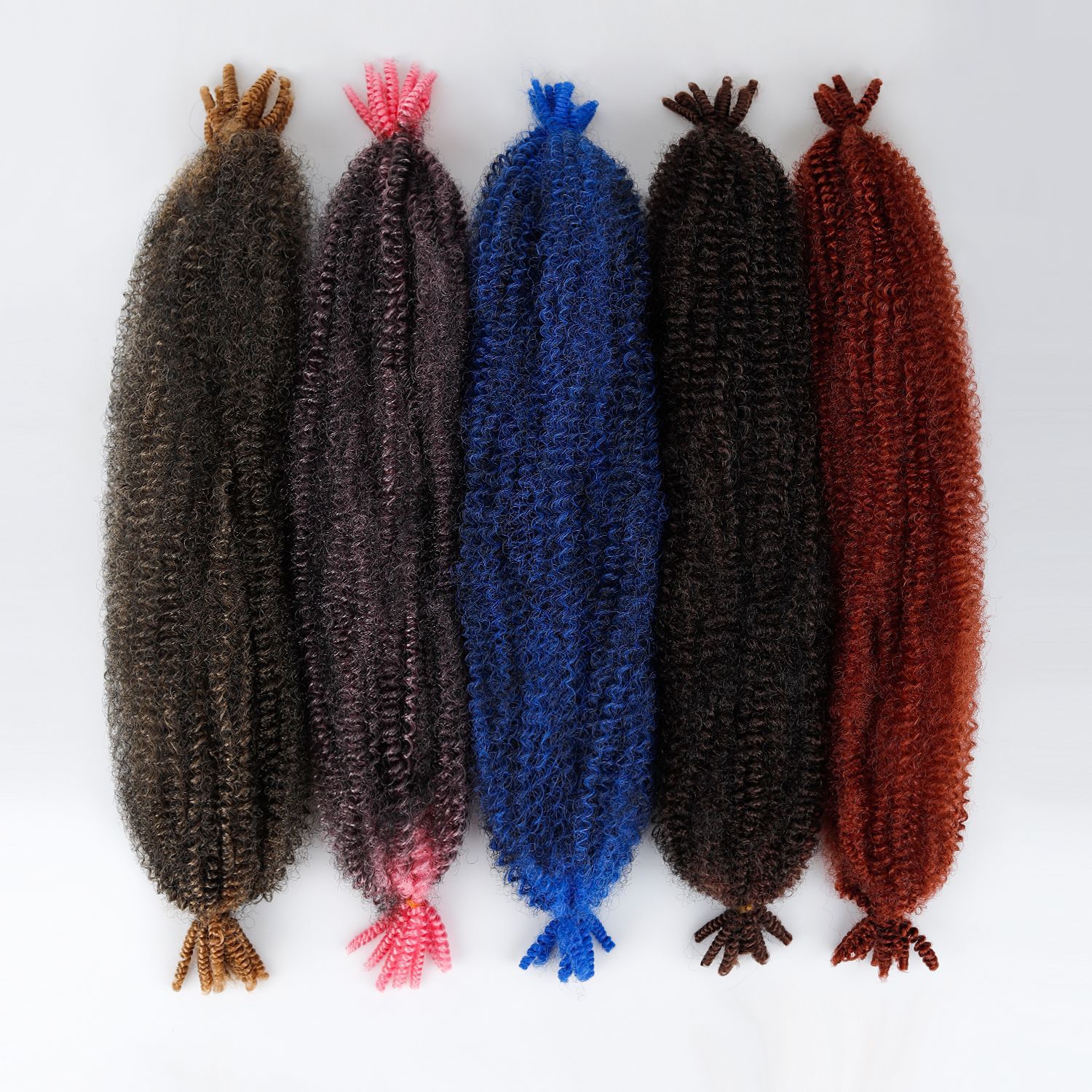 Extensiones de Cabello Rizado Afro Crochet de 24 Pulgadas Fibra Sintética de Alta Temperatura