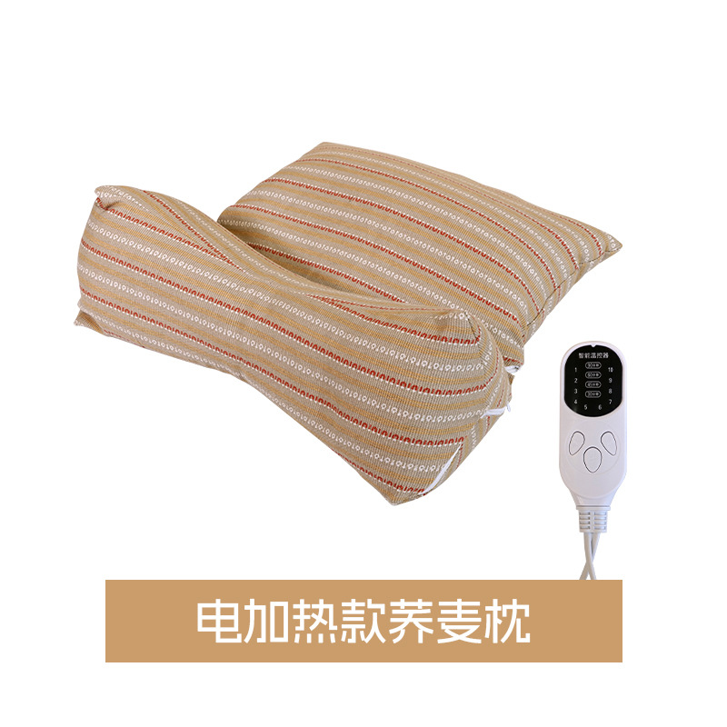 갈색 전기 온열 메밀 베개