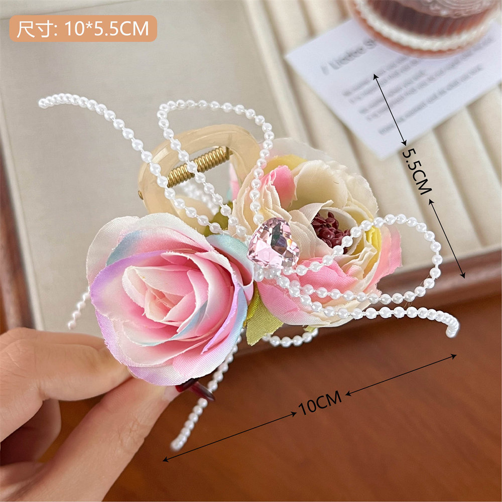 Simulación super inmortal lirio clip de cabello adornamiento de cabello de alto nivel detrás de la cabeza rascar clip de pescado sensación de buceo clip de atmósfera