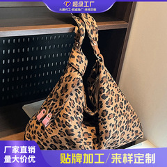 跨境豹纹包包女大容量2025新款秋冬百搭磨砂单肩斜挎包通勤托特包