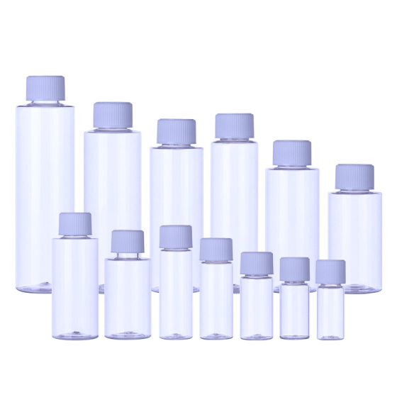 30-500ml disinfectant alcohol bottle PET transparent flat shoulder bottle sample reagent bottle plastic bottle