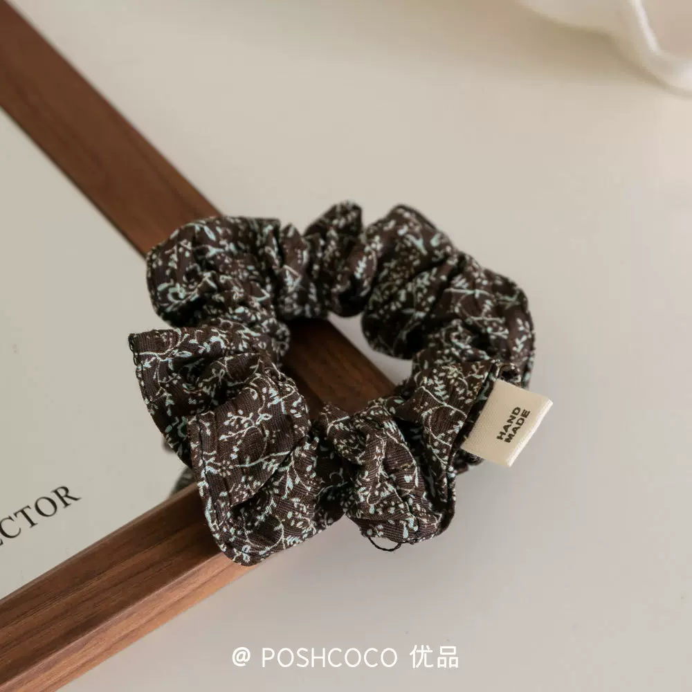 韩版小碎花布艺小肠发圈简约百搭不伤发扎头发马尾头绳头花发饰女