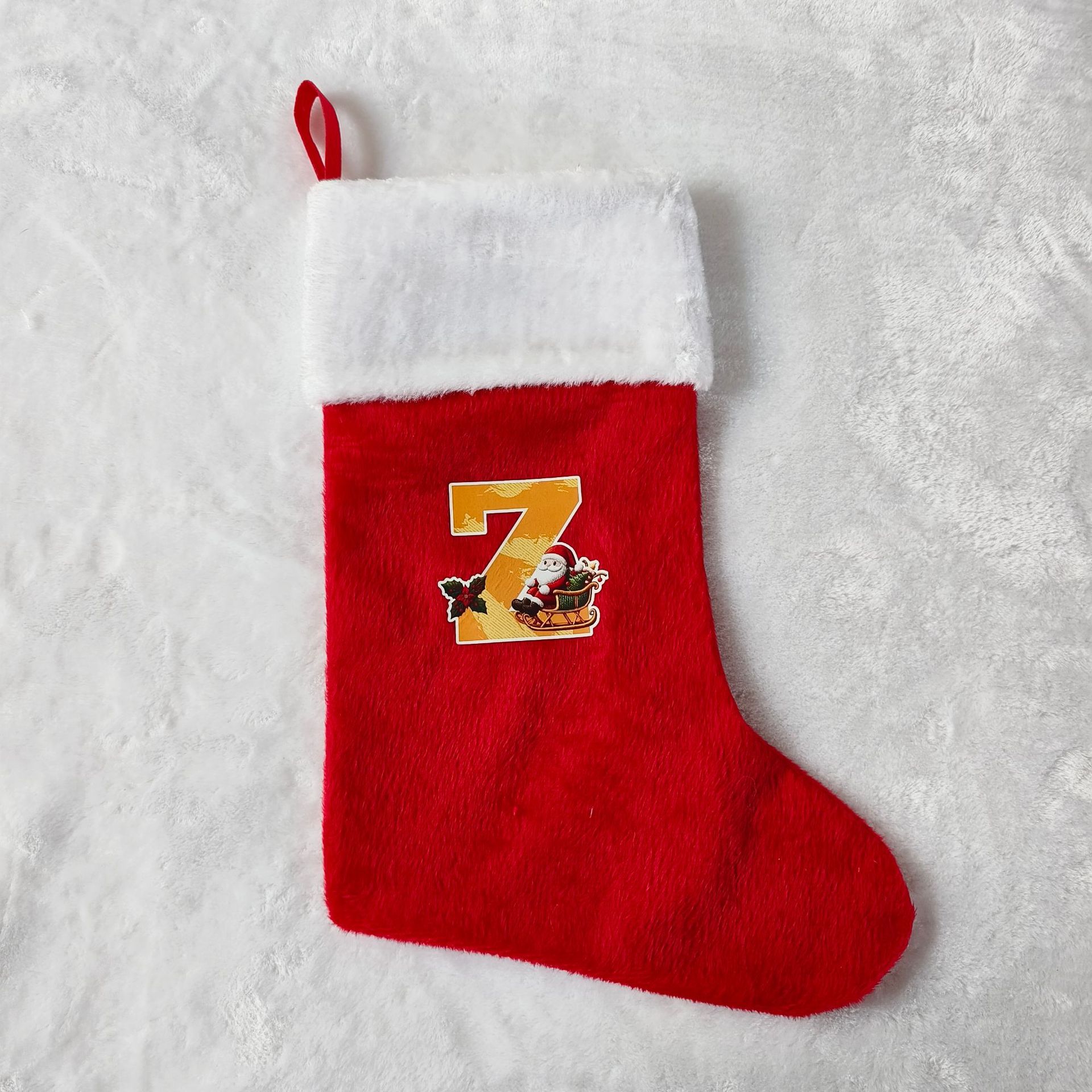 letras transfronterizas calcetines de Navidad encantadores y divertidos letras inglesas calcetines de Navidad creativas letras de Santa Claus