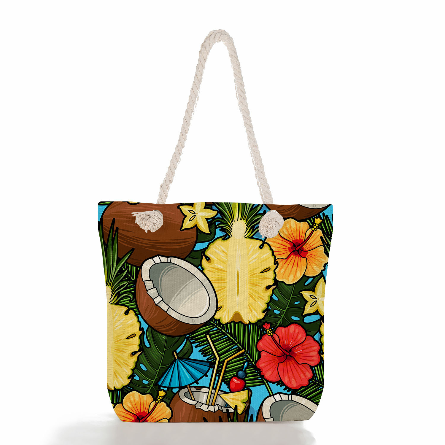 Women's Cotton And Linen Fruit Strawberry Cute Square Zipper Tote Bag display picture 13