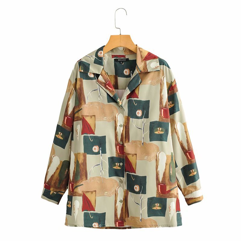 wholesale new loose and thin retro color long-sleeved shirt  NSAM56037