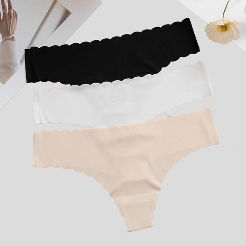 Women's seamless underwear, women's thread wavy edge breathable low-waist underwear, women's breathable briefs wholesale