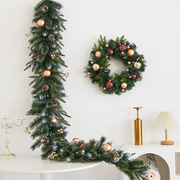 Champagne gold 45cm garland + 200cm rattan combination