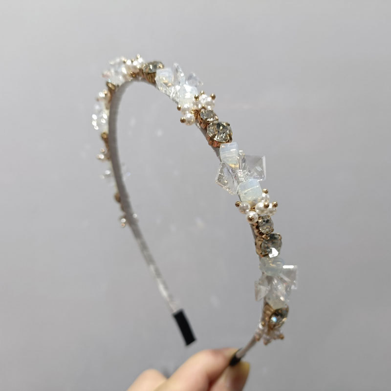 Basic Geometric Artificial Crystal Hair Band display picture 2