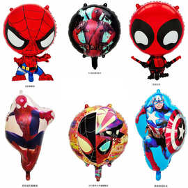 卡通超人蜘蛛侠铝膜气球 钢铁侠超人造型玩具气球 生日派对布置