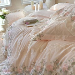 Fragrant flowers |     花のような純綿レースベッドカバー4点セット 高級マスターベッドルーム4点セット オールシーズン