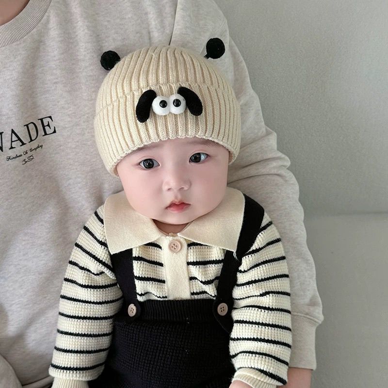 宝宝帽子秋冬季可爱超萌针织毛线帽保暖加厚新生婴幼儿宝宝套头帽|undefined