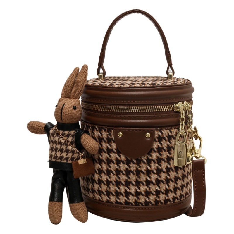 Bolsa de nicho de alto grado 2023 nueva bolsa de mujer bolsa de mensajero de pata de gallo popular bolsa de cubo portátil