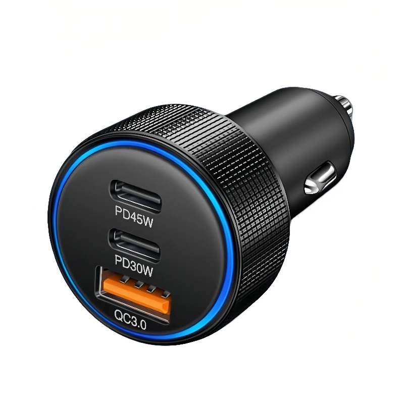 Private model PD93W aluminum alloy car charger QC3.0 multi-port car phone charger super fast charging high-power car charger