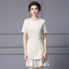 智丽重要场合漂亮连衣裙夏女2025新款高级感小个子减龄荷叶边裙子