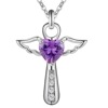 Purple zirconium, crystal pendant, necklace, wish, European style, silver 925 sample