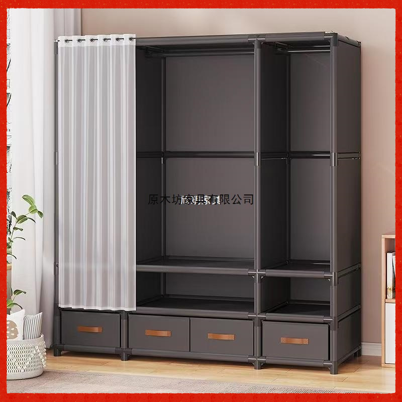 Floor-Standing Wardrobe, Household Cloth Wardrobe, Simple Wardrobe, Bedroom New Model, Rental House Assembly, Small Apartment, Ready for Delivery