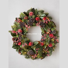 原创设计50/80cm圣诞花环门饰圣诞装饰品挂饰门挂2.7米藤条圣诞圈