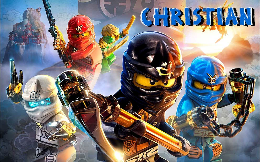 Фотозона (Lego Ninjago) баннер для праздника, тонкая ткань 150×100–300×300 см, разные цвета