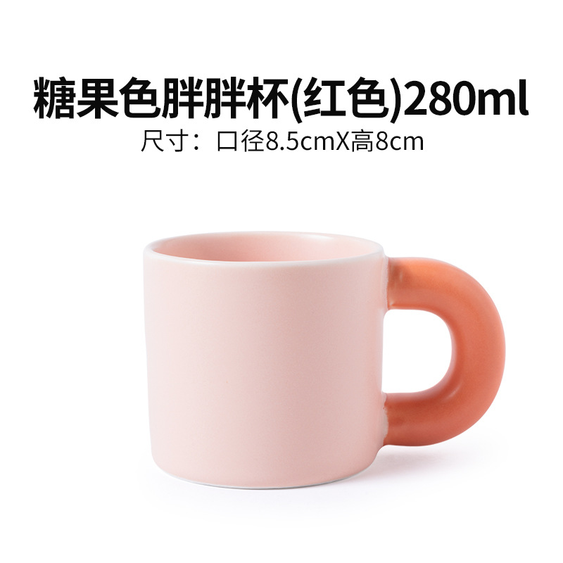 Hermoso mango de grasa taza de agua taza de regalo taza de agua taza de café taza de cerámica personalizada taza