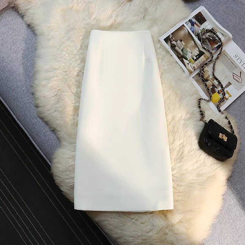 2026 Autumn High-Waisted Slim Fit Suit Straight Skirt A-Line Midi Skirt Mid-Length Suit Skirt