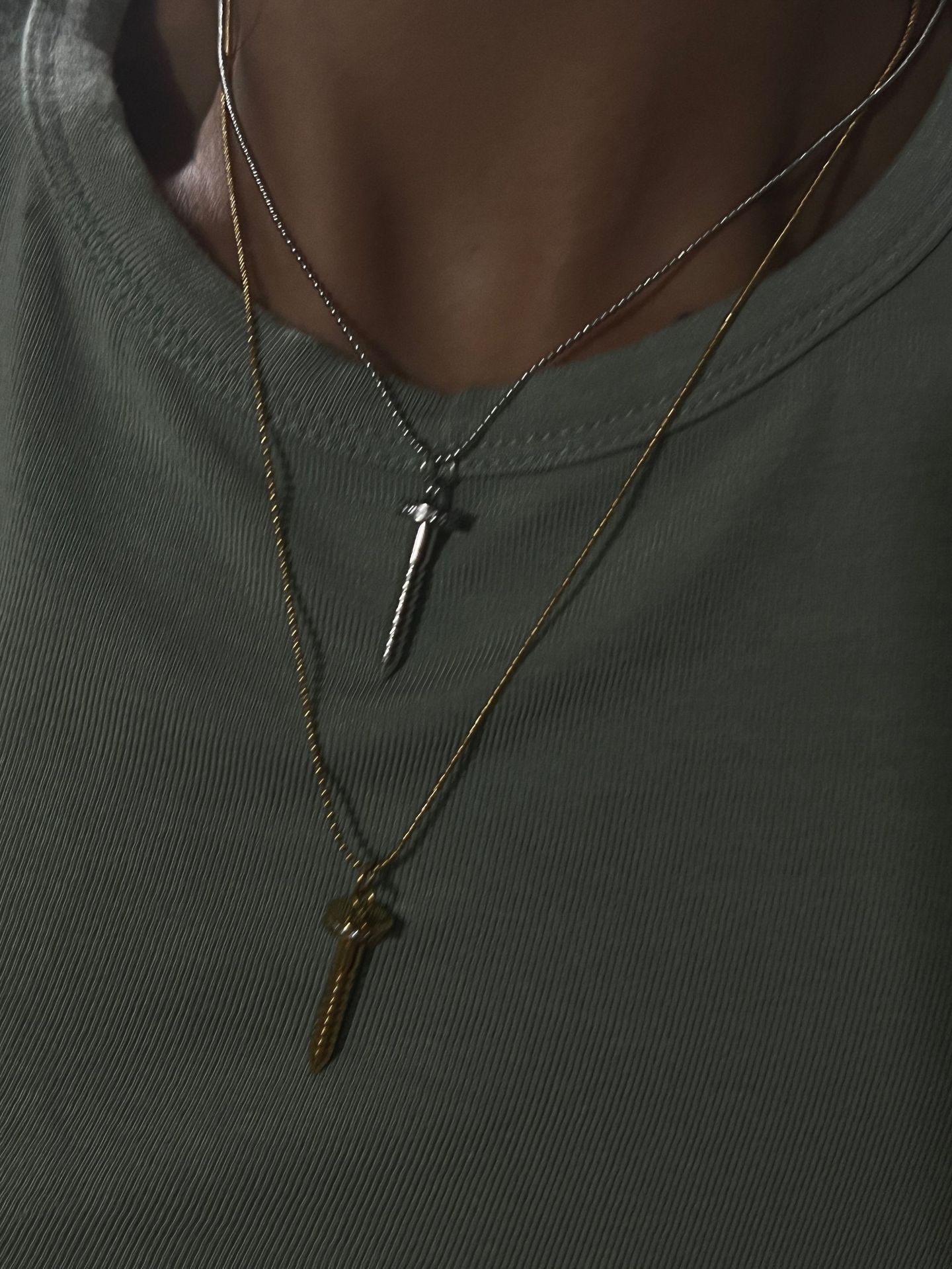 Wholesale Water Droplets Titanium Steel Pendant Necklace_colorza_10