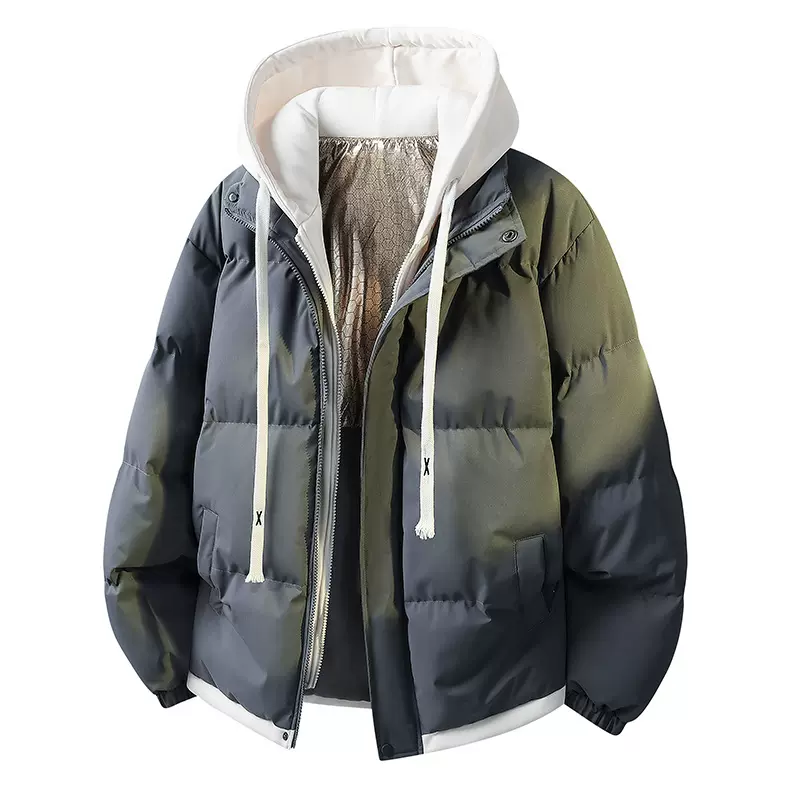 秋冬季新款时尚户外棉服青少年男宽松休闲连帽保暖羽绒棉衣外套