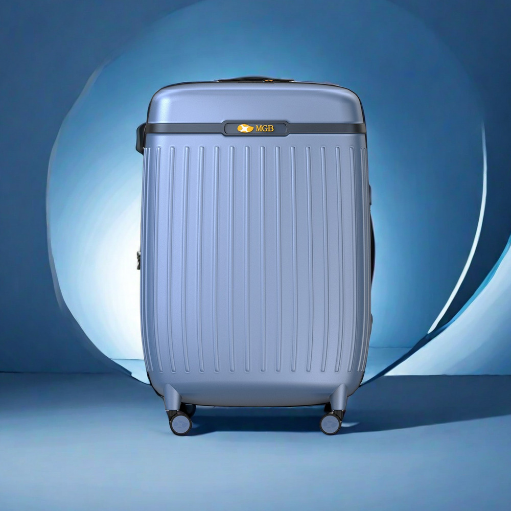 Vali ABS vân dọc mờ 22-24 inch bánh xe đa hướng chịu mài mòn — Màu xanh lam