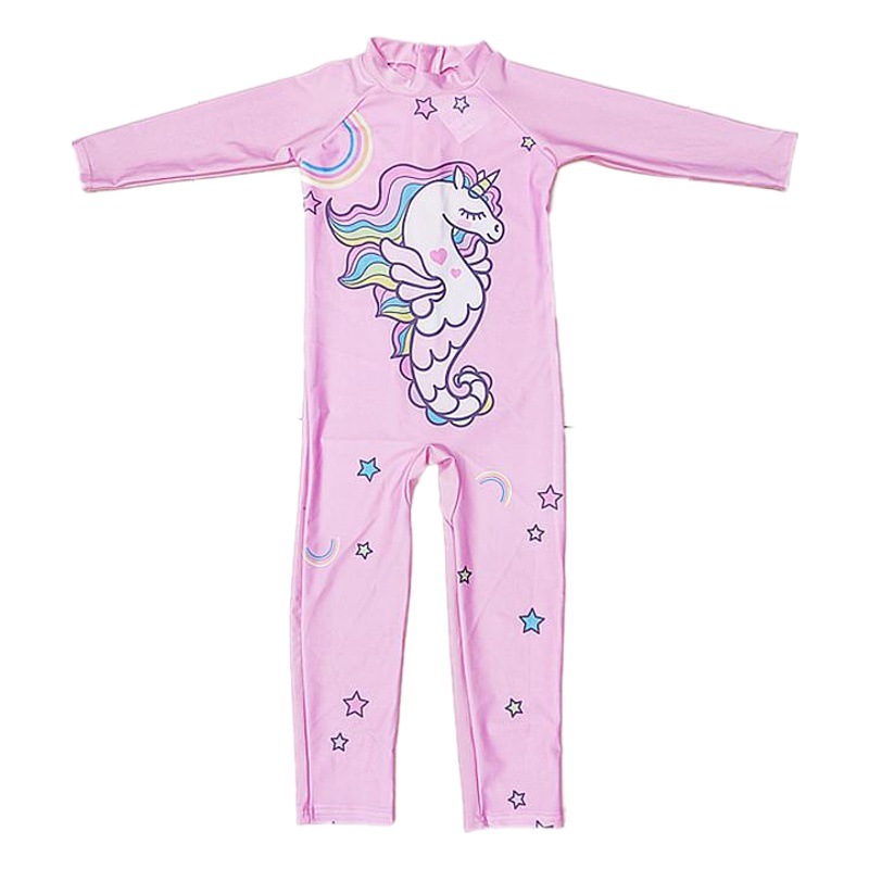 Traje de baño para niños de dibujos animados de comercio exterior traje de baño para niños y niñas traje de playa de manga larga traje de surf de una pieza pequeño mediano y niños grandes